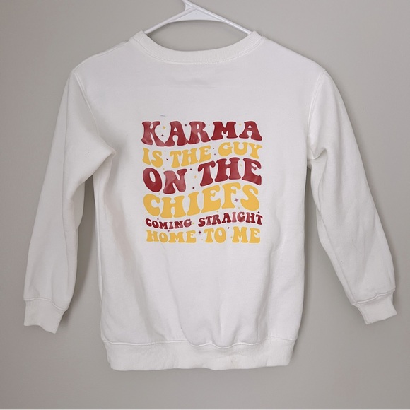 Taylor Swift Karma is the Guy on the Chiefs Crewneck Sweatshirt - Picture 1 of 6